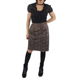 90s Snakeskin Print Skirt By Studio 205